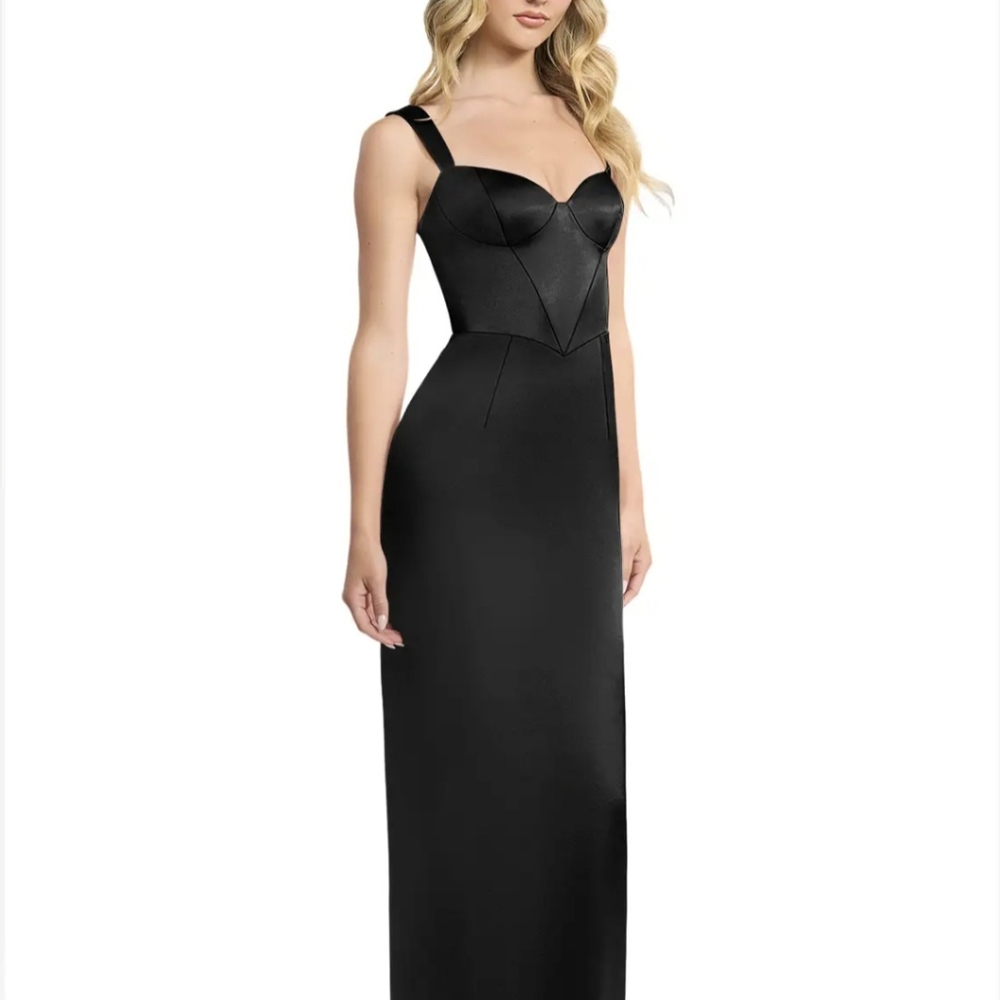 Azazie Black Satin Dress